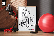 Wood Poster Frame In Gym Mockup, an Advertising Mockup by SD Mockup (Thumbnail 1 of 3)