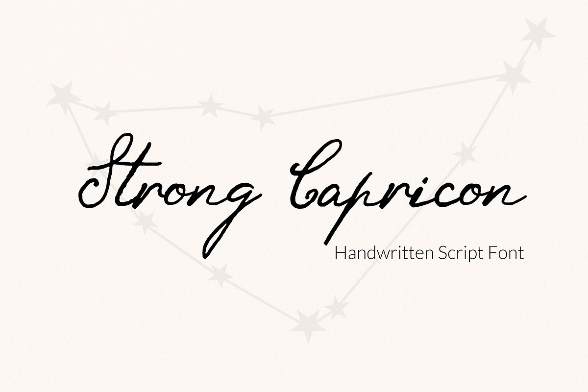 Strong Capricorn Vintage Script Font, a Script Font by LABFcreations (Photo 1 of 15)