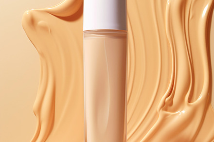 Sleek Glass Foundation Bottle, a Beauty & Fashion Photo by Iconogenic