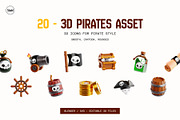 3D Pirates Game Icon, an Object 3D Model by SLAB! Design (Thumbnail 1 of 4)