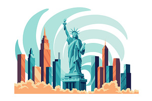 The Statue of Liberty flat, an Object Illustration by Things for designers