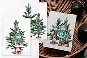 Christmas Snowmen Cartoons & Trees, an Animal Illustration by Jeanna Draw (Thumbnail 2 of 13)