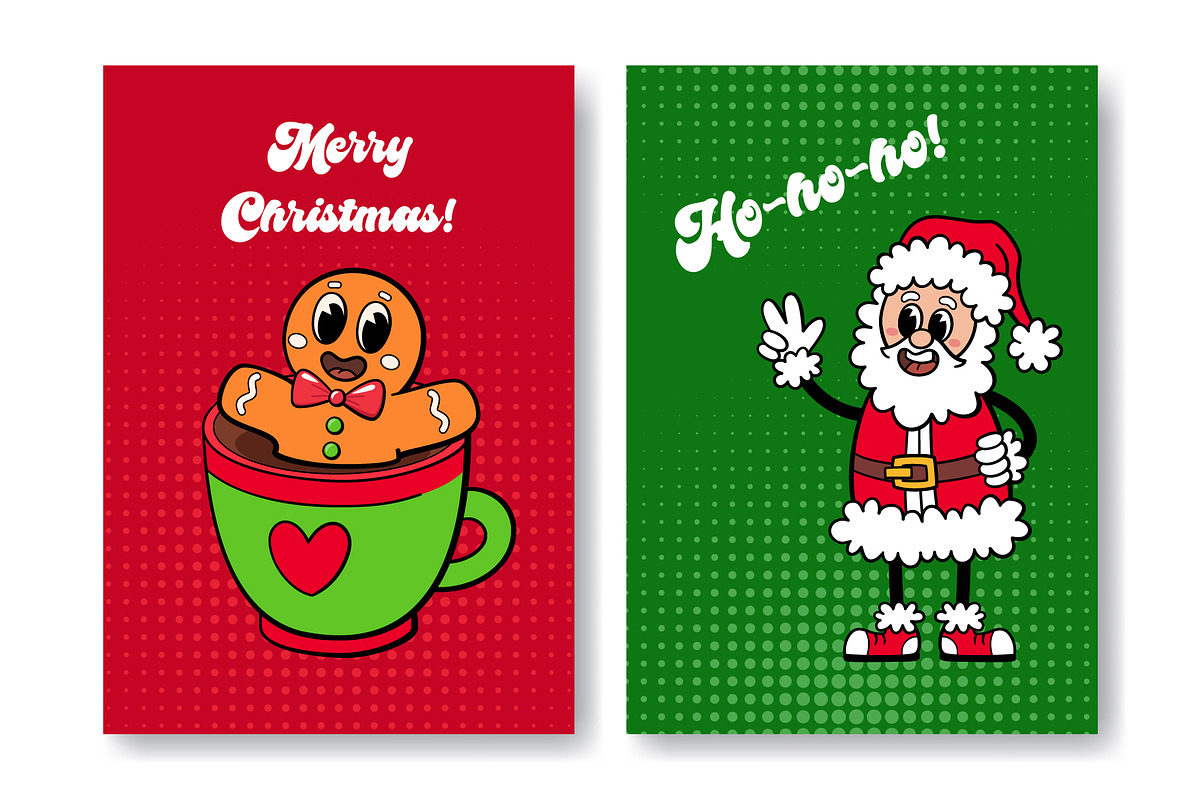 Groovy Christmas Cards Set