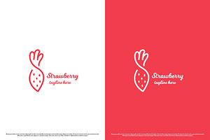 Strawberry Minimalist Logo Design, a Branding & Logo Template by Morvana Crew