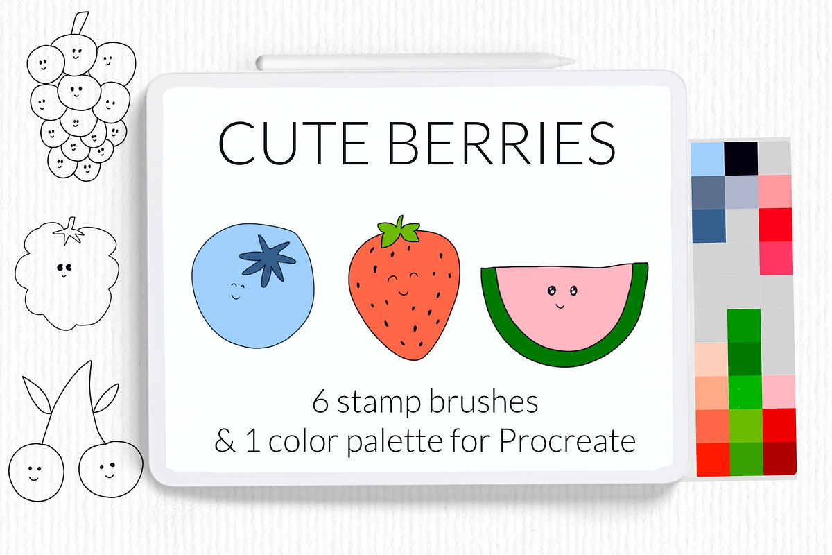 Stamp brushes bundle for Procreate, a Brush Add-On by Let's Art (Photo 9 of 19)