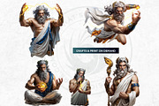 Zeus Greek god clipart Set, a Person Illustration by ThatsDesignArt (Thumbnail 6 of 10)