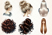 Hair Clipart, Long Hair, Natural Hai, an Illustration by Libby Wishes (Thumbnail 4 of 7)
