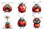 Whimsical Ladybug Clipart, an Illustration by Libby Wishes (Thumbnail 7 of 8)