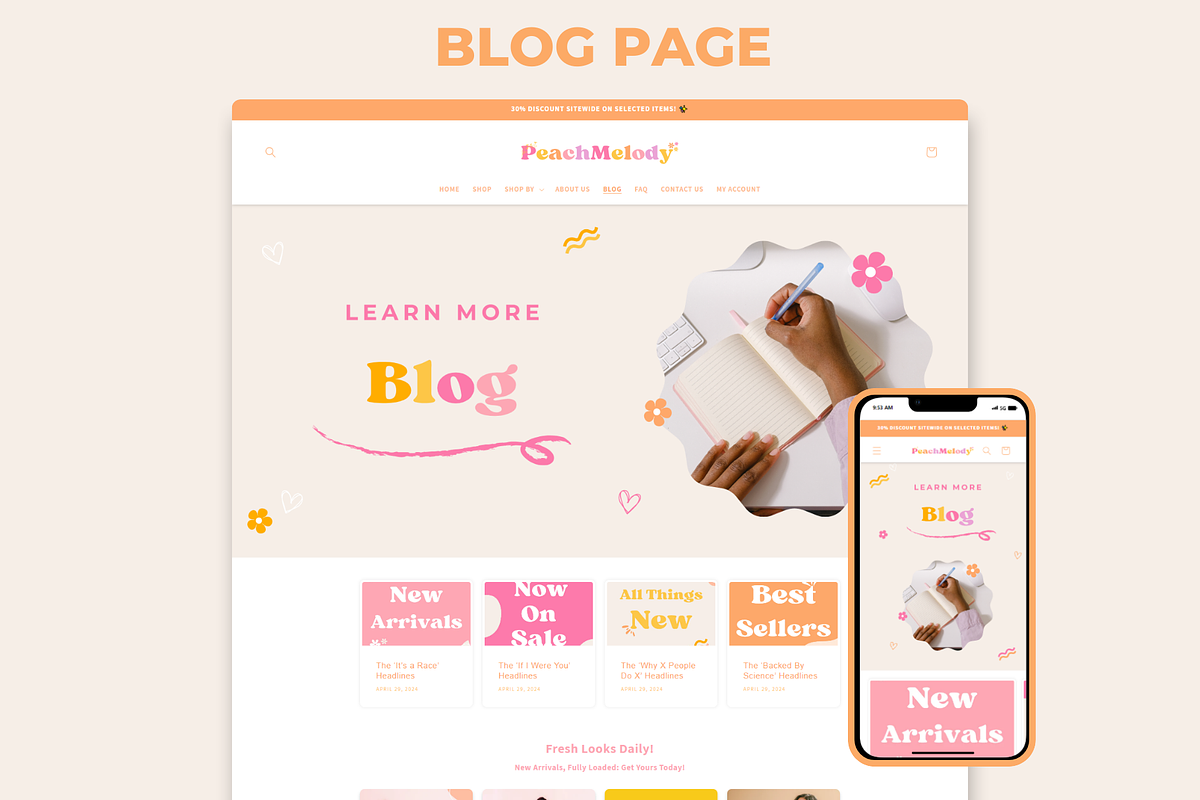 Peach Melody Boutique Shopify Theme, a Shopify Template by Websiteboy (Photo 4 of 10)