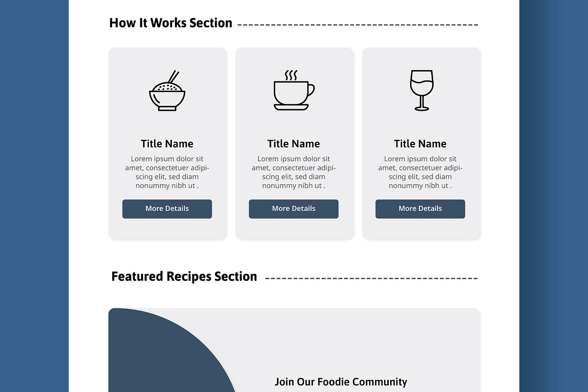 Delicious  Wireframe Landing Page, a Landing Page Template by MightyDesign (Photo 4 of 9)