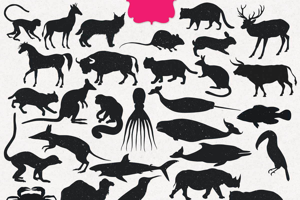 Handmade Textured Animal Silhouettes, an Animal Illustration by StylishDesignMe (Photo 3 of 3)