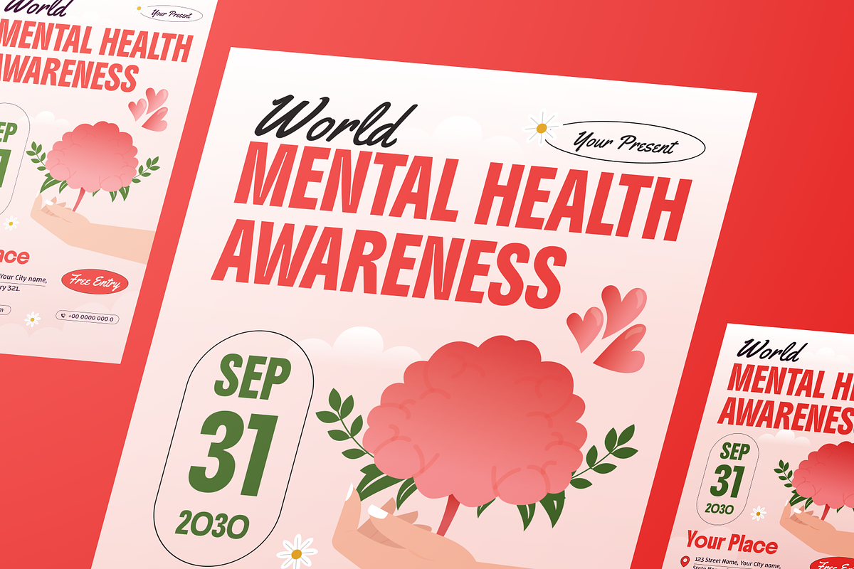 Mental Health Awareness Flyer Set, a Flyer Template by Annora Studio (Photo 4 of 6)