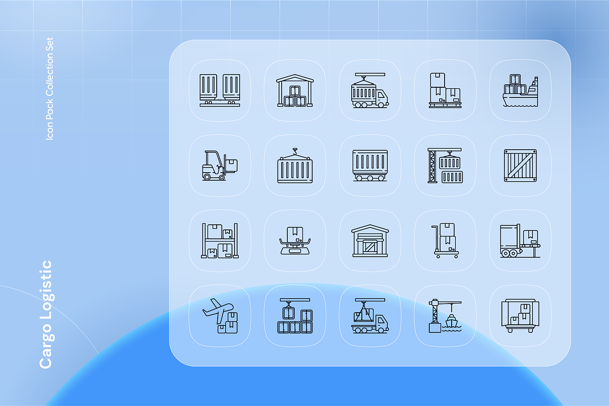 Cargo Logistic Icon Set, an Outline Icon by Nathaya Studio (Photo 2 of 2)
