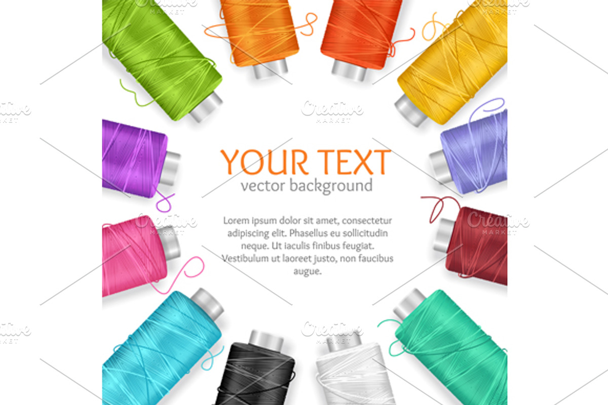 Thread Spool Banner. Vector, an Object Illustration by Vector and Templates