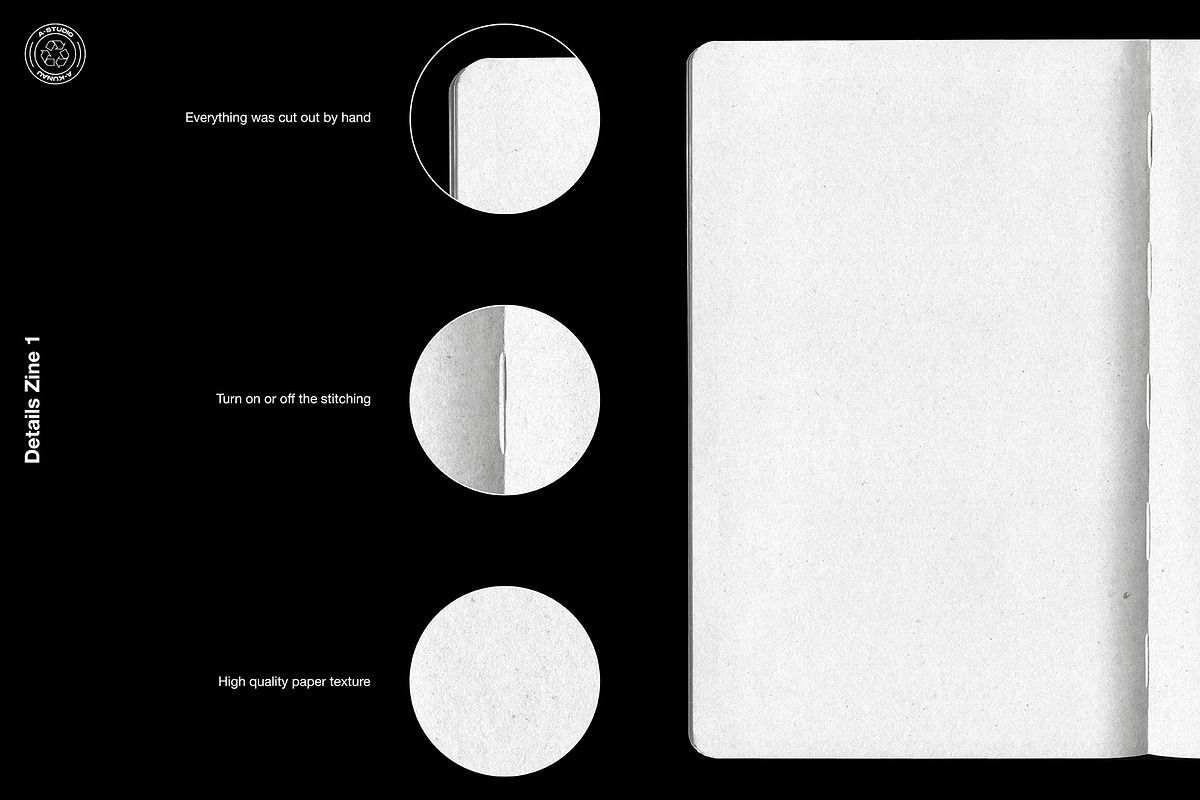 Zine Mockup Pack 4 in 1, a Books & Magazine Mockup by A-Studio (Photo 9 of 17)