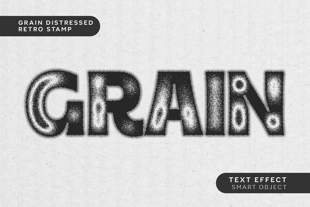 Grain Retro Stamp Text Effect, a Layer Style Add-On by studiogstock (Photo 1 of 2)