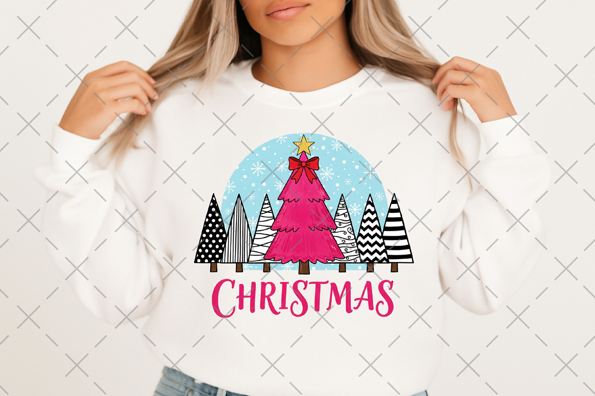Pink Christmas Trees PNG, an Illustration by Craft Nest (Photo 2 of 6)