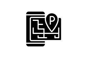 Smart Parking Black Glyph Icon