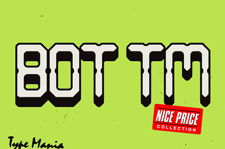 Bot TM – 3D LCD Font, a Sans Serif Font by Type Mania