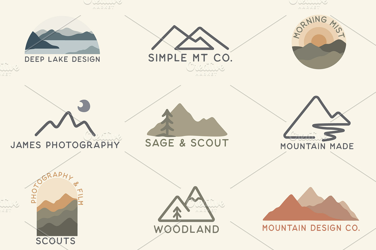 Boho Travel - 27 Logos & 45 Elements, a Work Illustration by Jake & Meg (Photo 3 of 7)