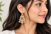 Christmas Tree Earrings Laser Cut, an Object Graphic by Canvas Craft (Thumbnail 3 of 3)