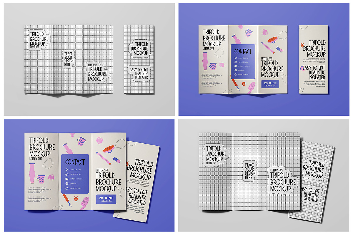 Trifold Brochure Mockup Set, an Advertising Mockup by Remnand Studio (Photo 6 of 10)
