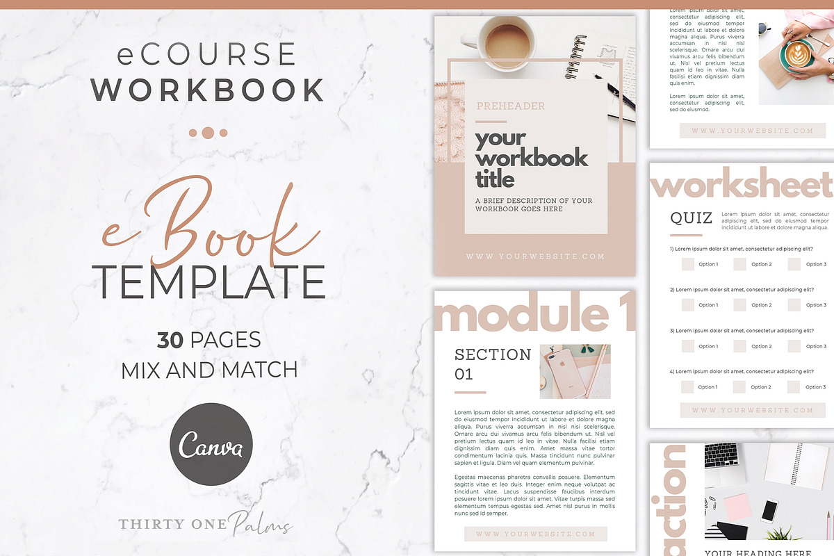 Workbook Template for Canva | Blush, a Magazine Template by Thirty One Palms Studio (Photo 1 of 10)