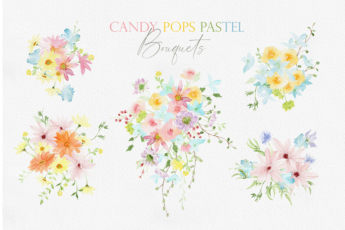 Pastel Spring Flowers - Candypops, an Illustration by Beigetime (Photo 4 of 8)