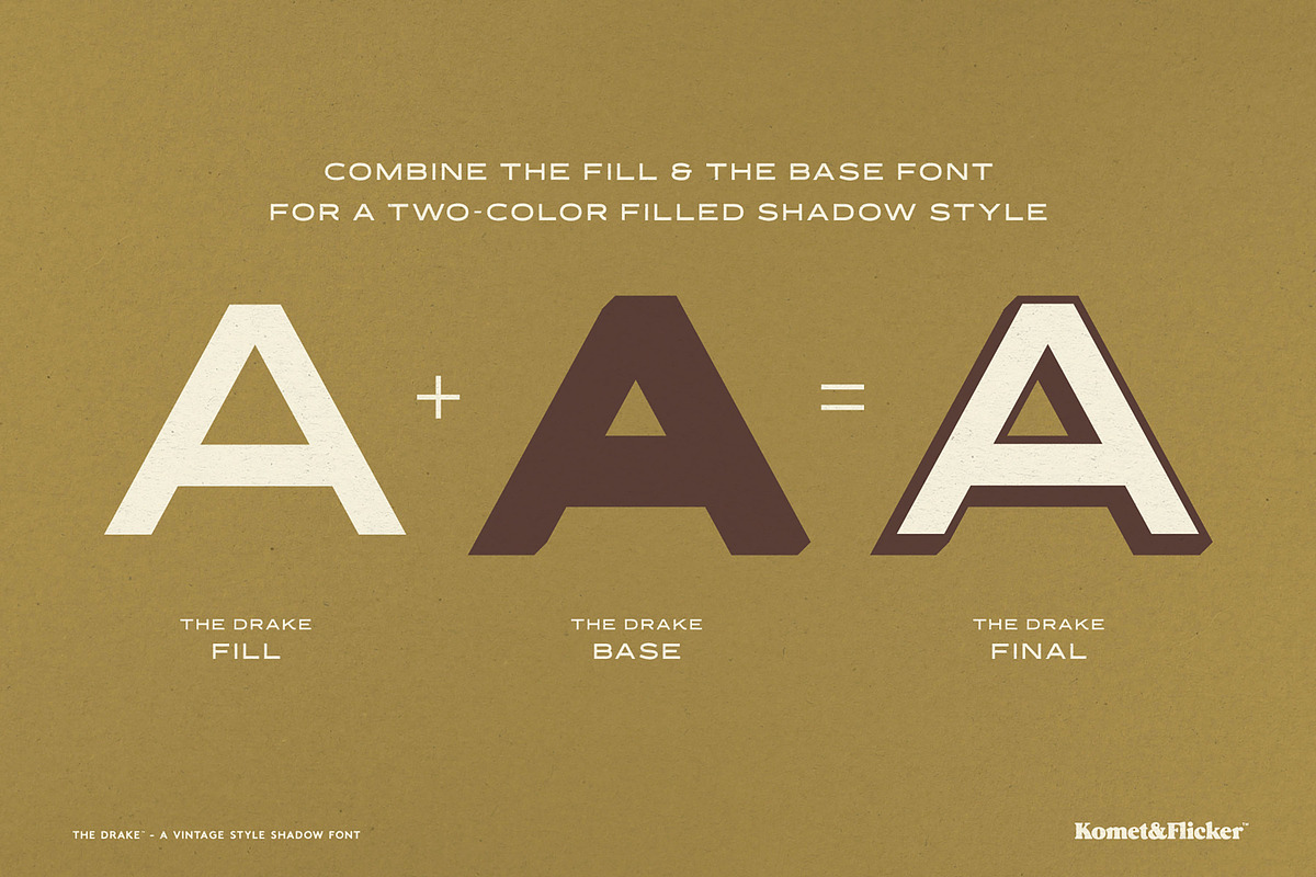 The Drake - A Vintage Shadow Font, a Sans Serif Font by Komet & Flicker (Photo 13 of 14)