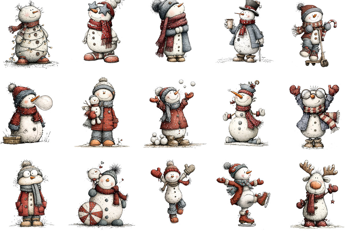 funny christmas snowman, silly snowm, an Illustration by Designking (Photo 2 of 5)