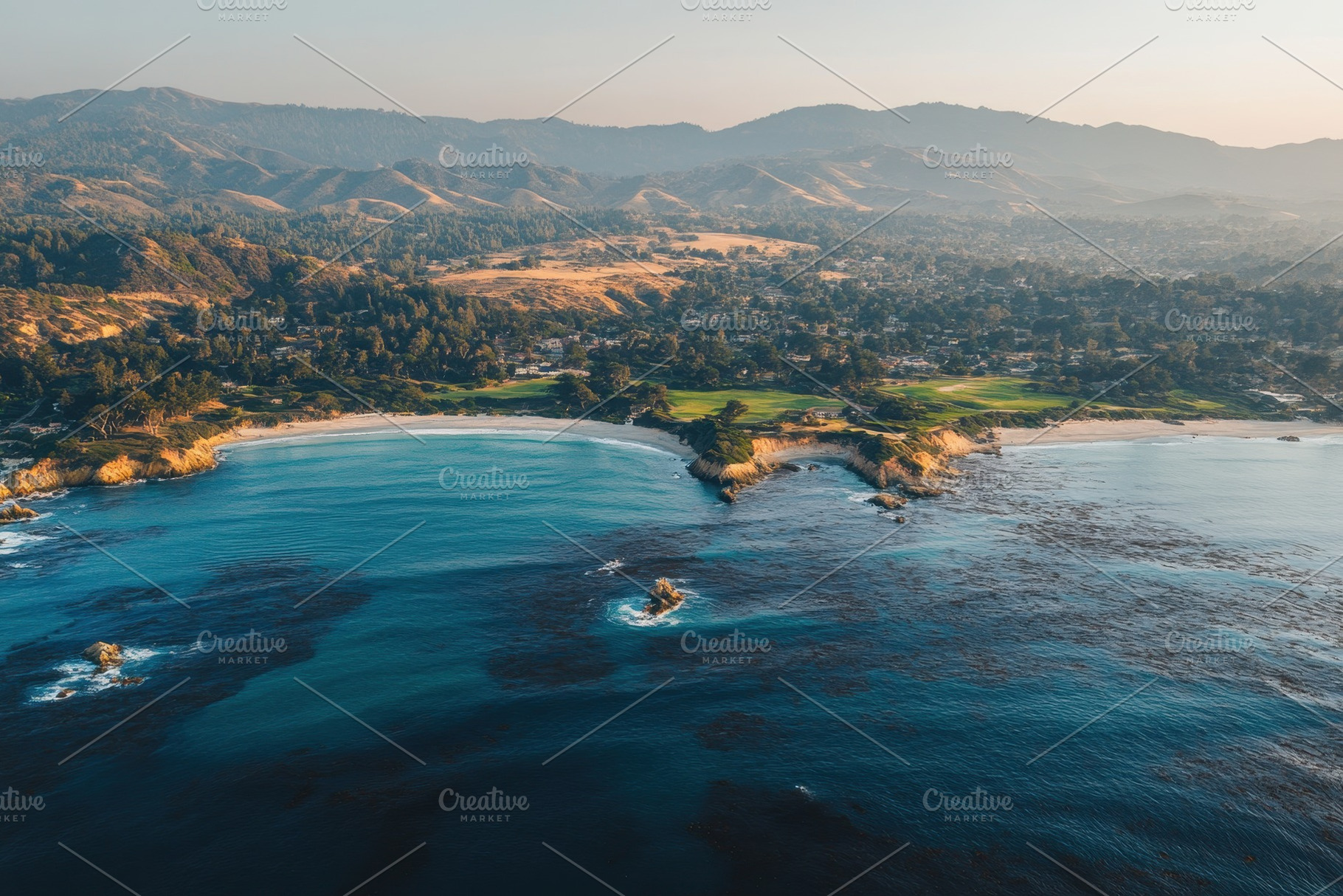 Aerial view of Monterey Bay showcasi, a Photo by Iftikhar Alam