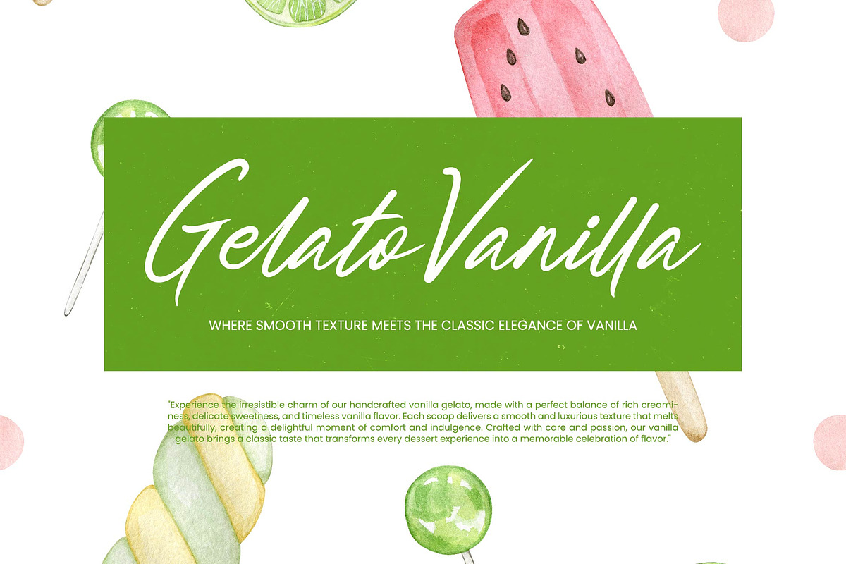 Gelato Vanilla Handbrush Script, a Script Font by Letterena Studios Script (Photo 4 of 10)