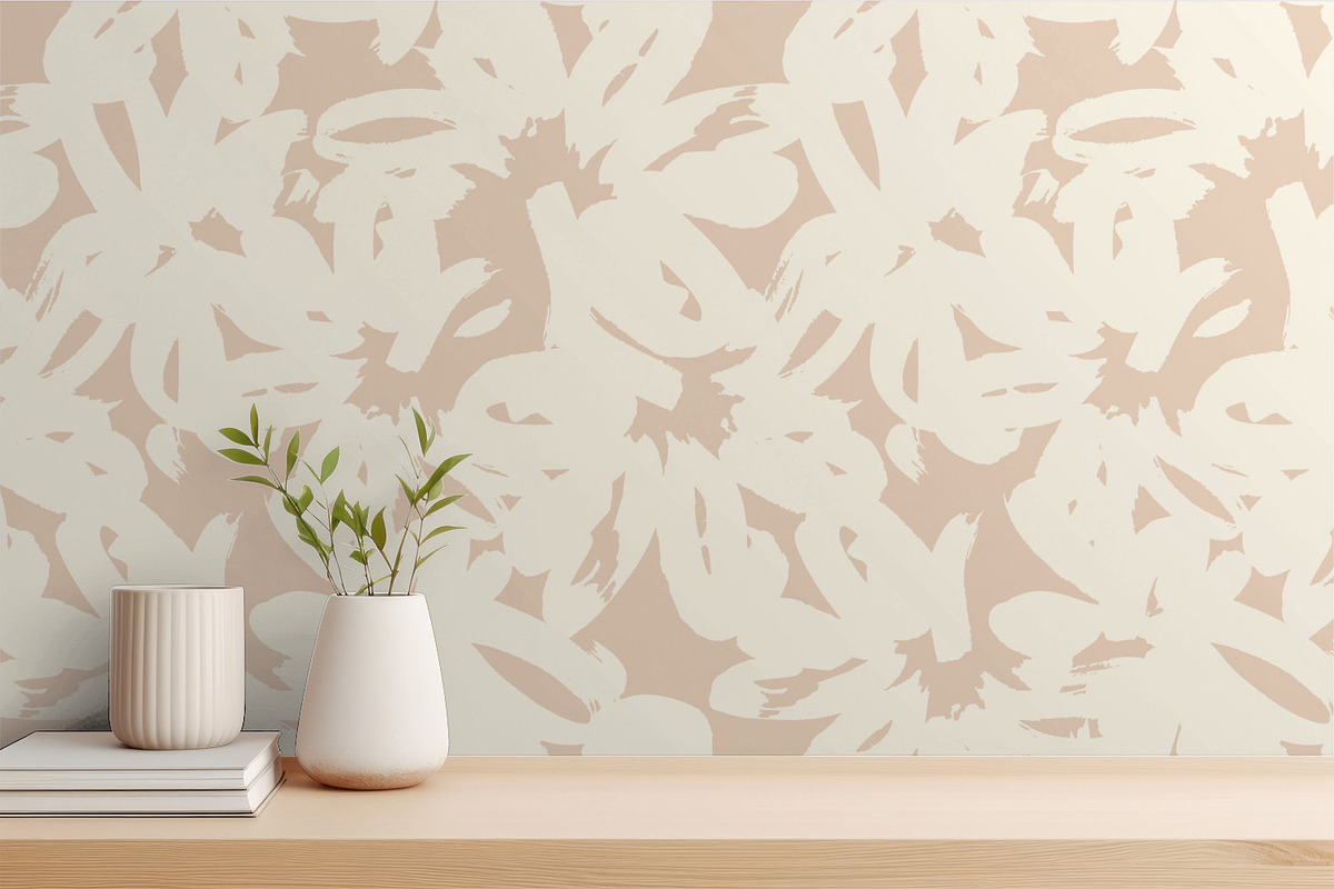 Beige Painted Flowers, a Pattern Graphic by MalyskaStudio (Photo 3 of 4)