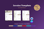 Invoice Templates 3 Designs Word, a Stationery Template by B2 Studio (Thumbnail 1 of 18)