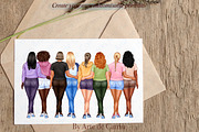 My Best Friends Clipart, Besties Art, a Person Illustration by ArtedeCatrin (Thumbnail 9 of 11)