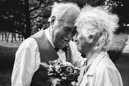 Fifty years together love story stock photo containing age and aged