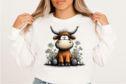 Whimsical Easter Highland Cow PNG, an Illustration by Craft Nest (Thumbnail 7 of 11)