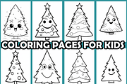 Easy Christmas Tree Coloring Pages, an Animal Illustration by martinblan (Thumbnail 3 of 4)