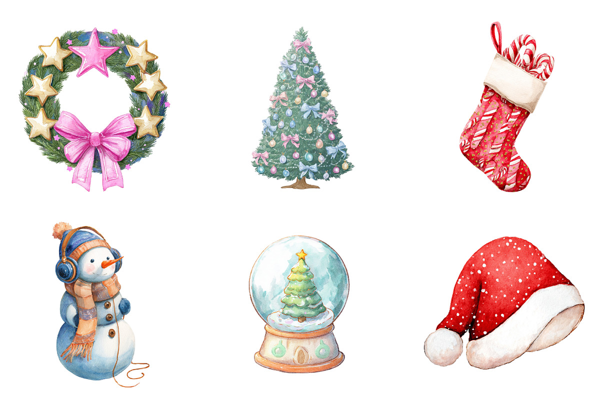 Whimsical Christmas Clipart Bundle, an Illustration by DreamArtGraphic (Photo 4 of 5)