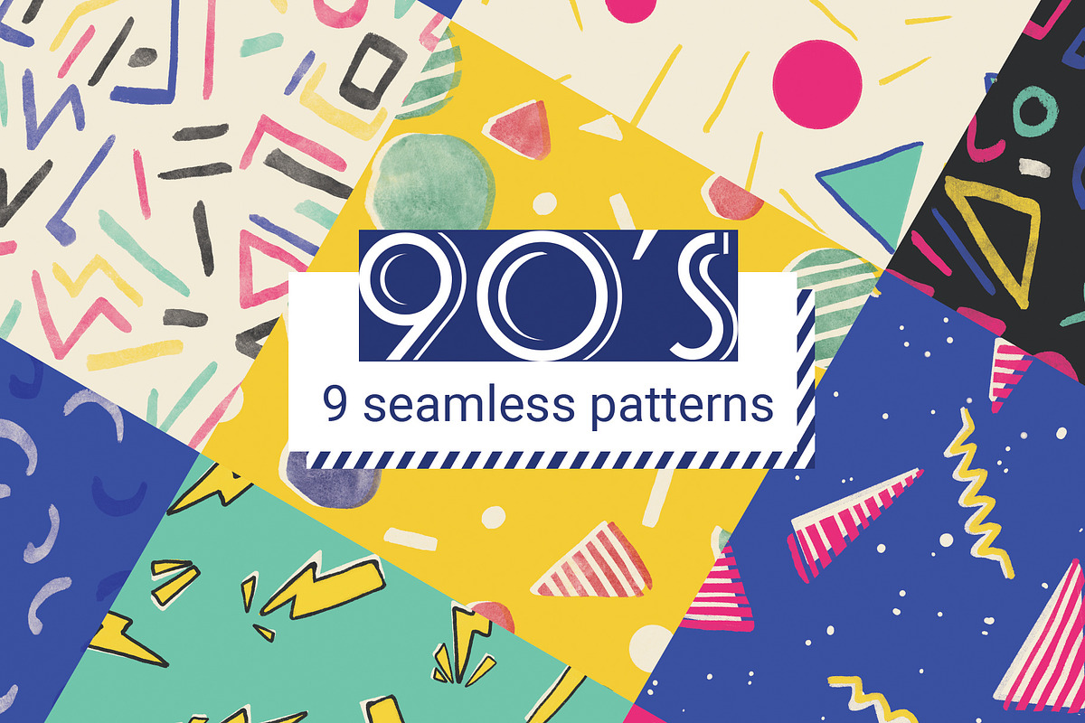 Memphis seamless patterns, a Pattern Graphic by mamormo (Photo 1 of 5)
