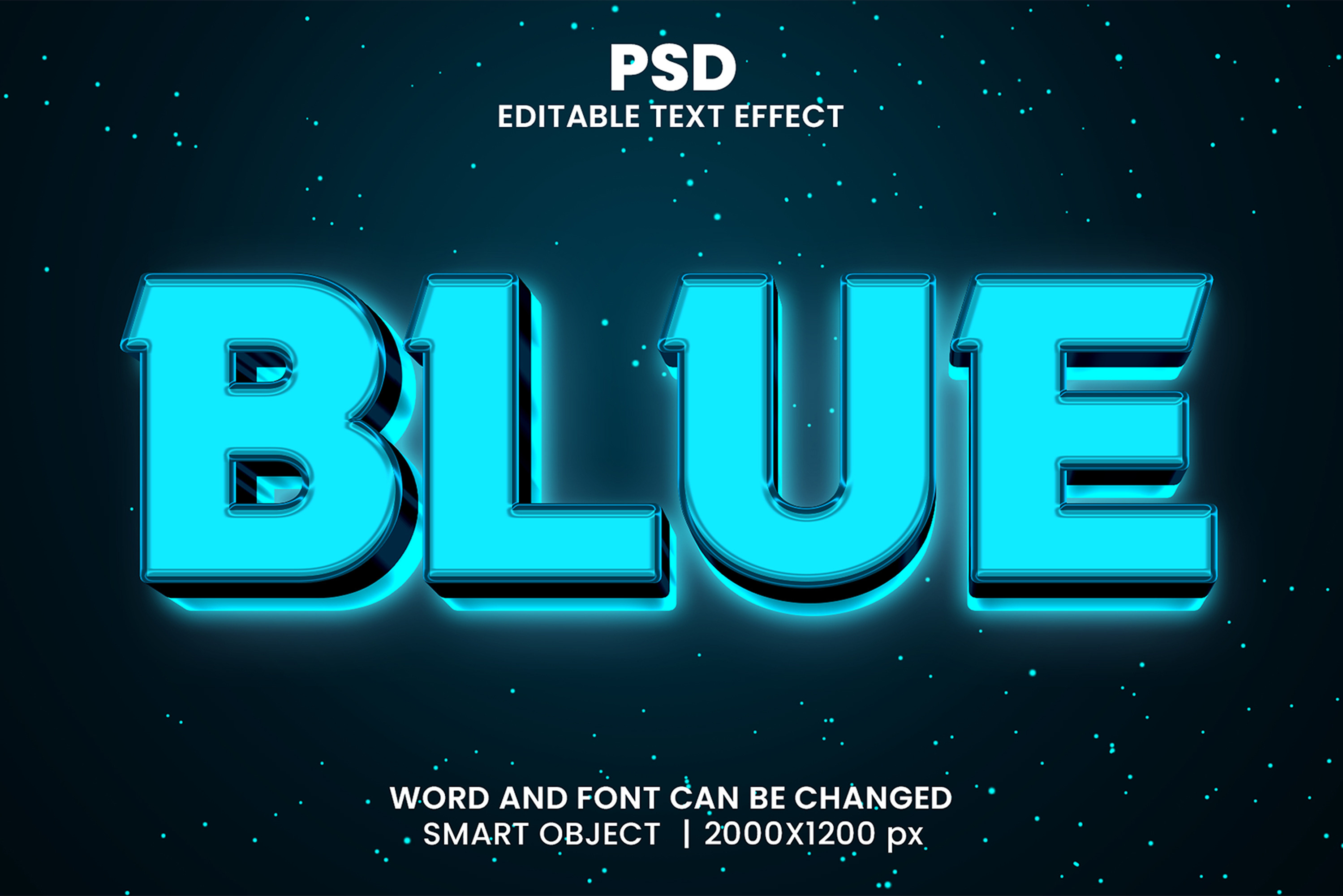 Blue Neon 3d Psd Text Effect, a Layer Style Add-On by bdrobin
