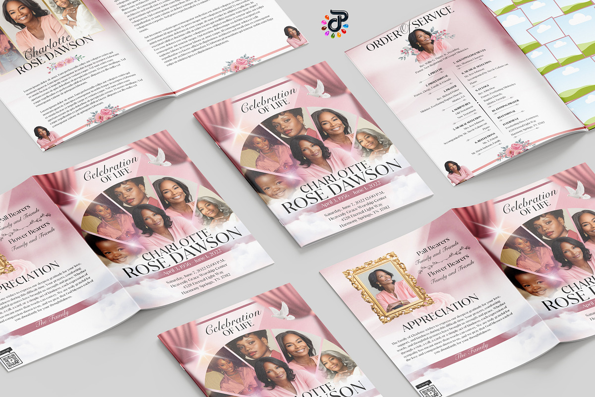 Elegant Canva Obituary Template, a Brochure Template by Protech Design ENT (Photo 2 of 9)