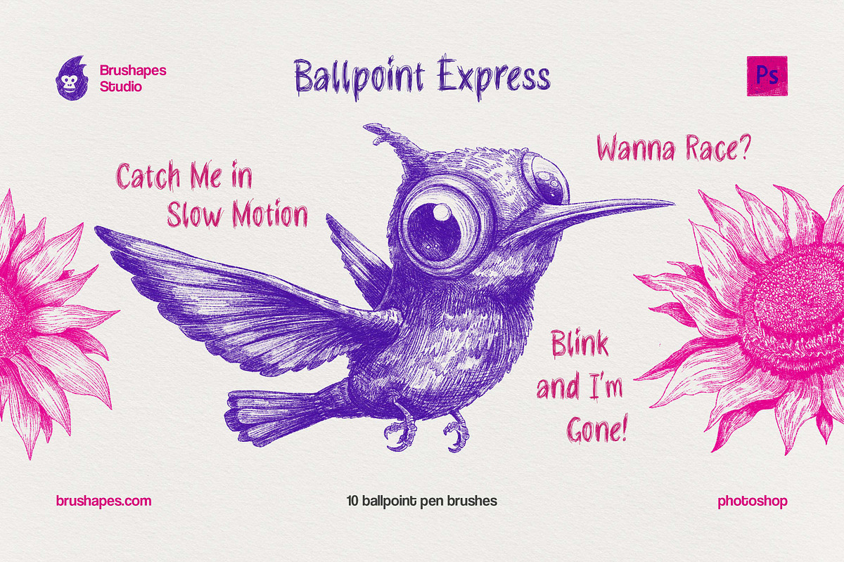 Photoshop Ballpoint Pen Brushes, a Brush Add-On by brushapes.com (Photo 6 of 10)