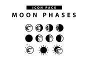 Moon Phases Icon Set, an Icon by MarkieAnn Creative (Thumbnail 1 of 4)