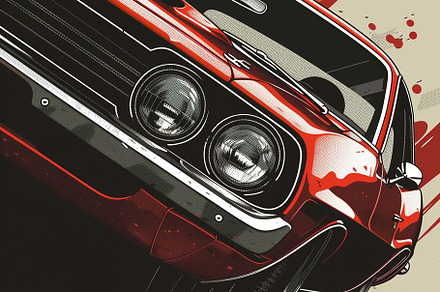 Classic red sport car poster, a Transportation Photo by MistyDay