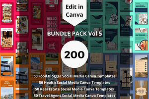 Canva Social Media Templates Bundle, a Templates & Theme by BoontenStudio