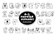 A-Z Monster Alphabet, a Graphic by Mallinka (Thumbnail 3 of 8)