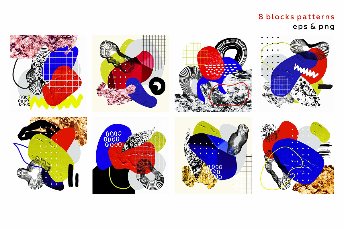 Collage me! Abstract modern bundle, a Pattern Graphic by lisa_kalev (Photo 6 of 26)