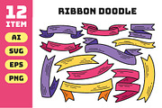 Ribbon Doodle Illustration, an Object Graphic by aditvest (Thumbnail 1 of 4)
