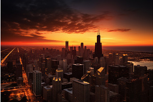 Skyline City Sunset View. Generate